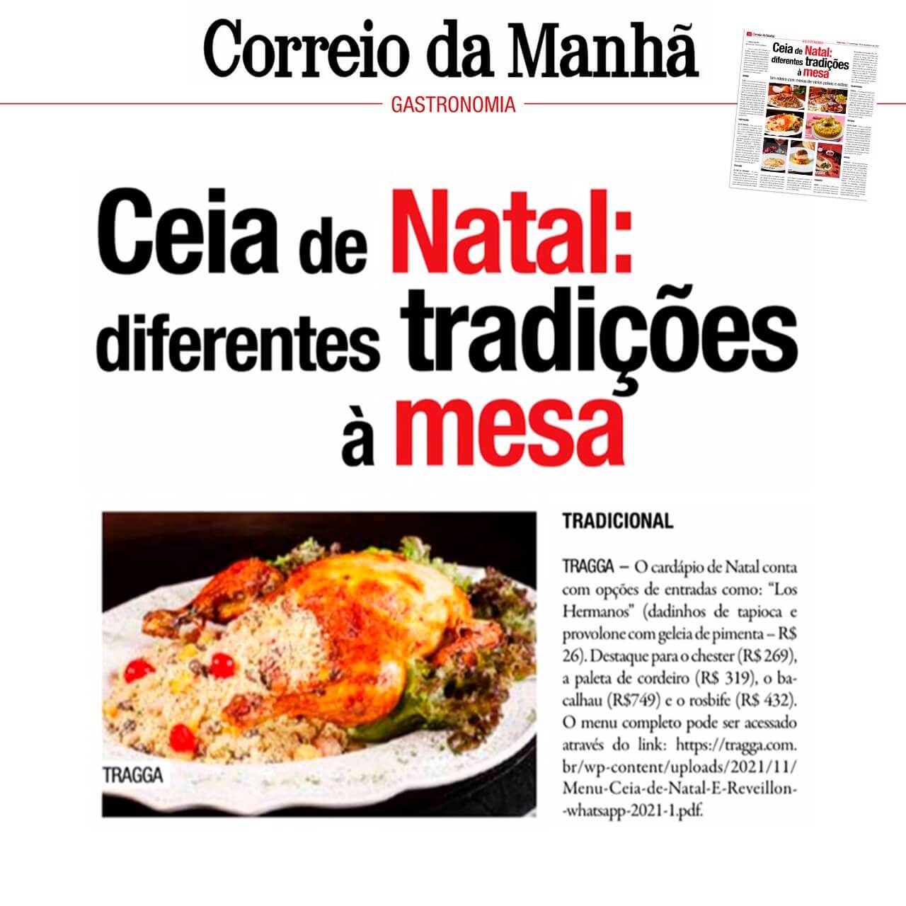 Ceia de Natal Correio da Manhã Imprensa TRAGGA